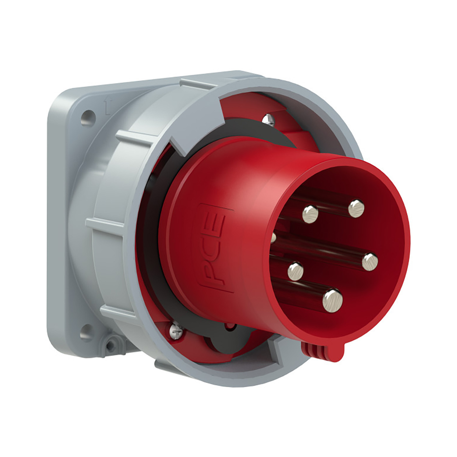 PCE 103588 CEE inbouw Toestelcontactdoos recht 63A 5p 400V 6h rood