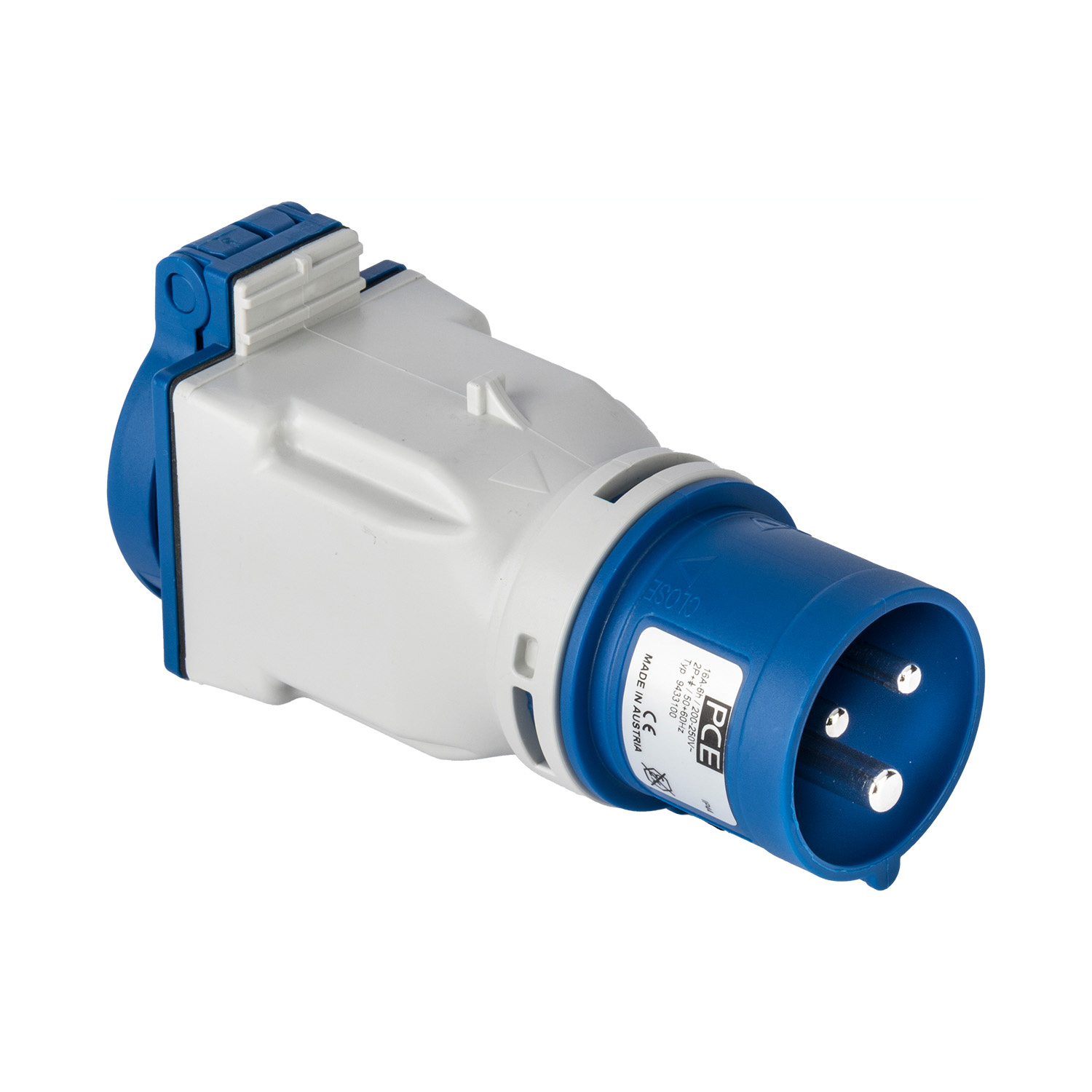 PCE 104207 Adapter verloop 16/3/230 6h blauw-SchuKo