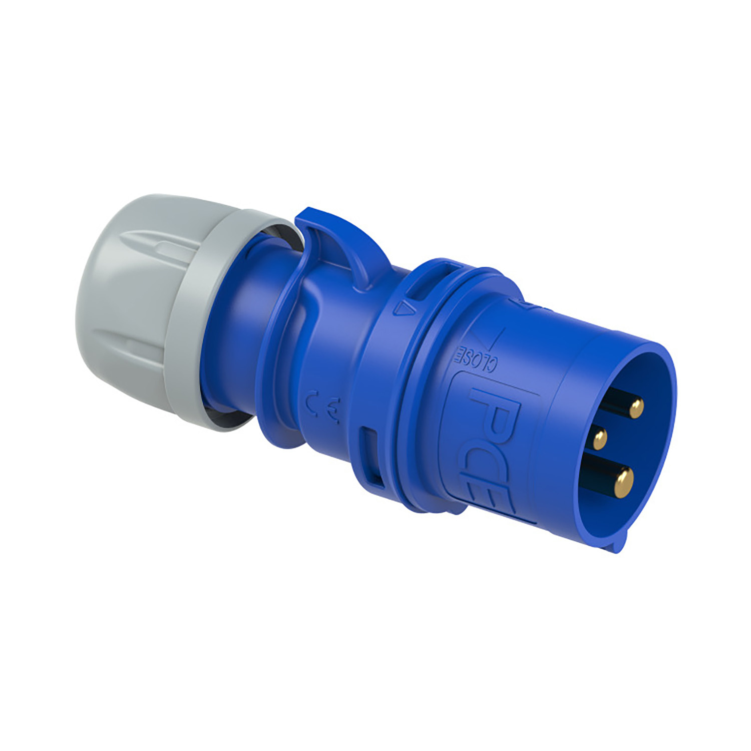 Pce 102198 CEE stekker 16A 3p 230V 6h blauw