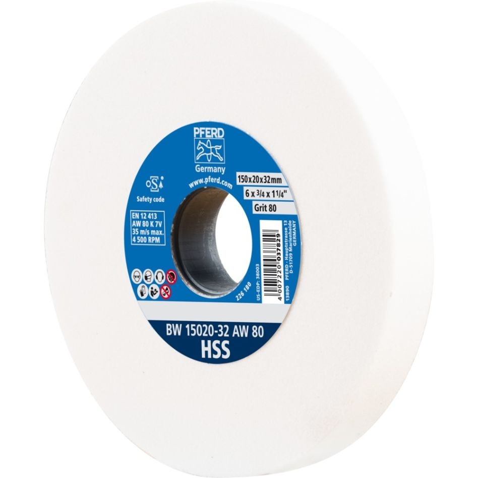 Pferd 39009699 Slijpboksteen Ø 150x20 mm asgat-Ø 32 mm A80 voor het scherpen van HSS-boren