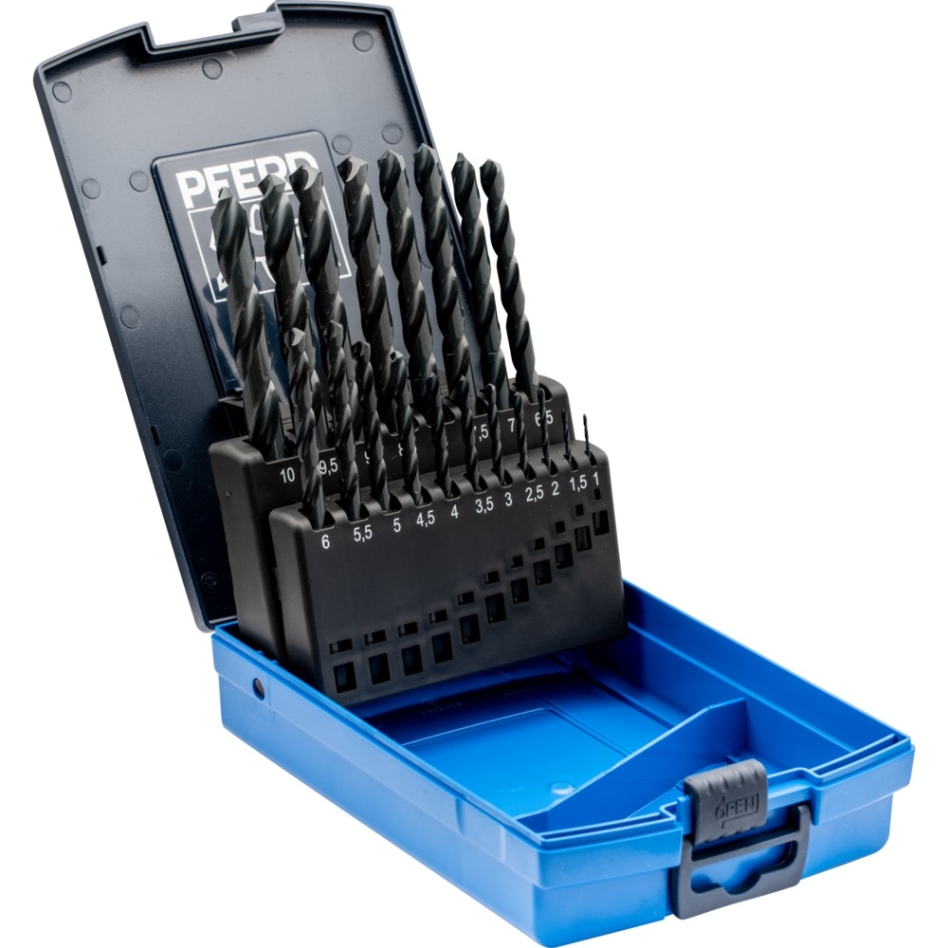 Pferd 25203701 Spiraalborenset 19-dlg. STEEL HSSG N DIN 338