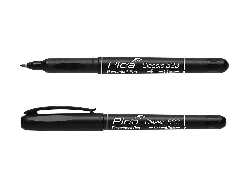 Pica PI53346 533/46 PERMANENT PEN 0,7MM ROND ZWART  10 Stuks
