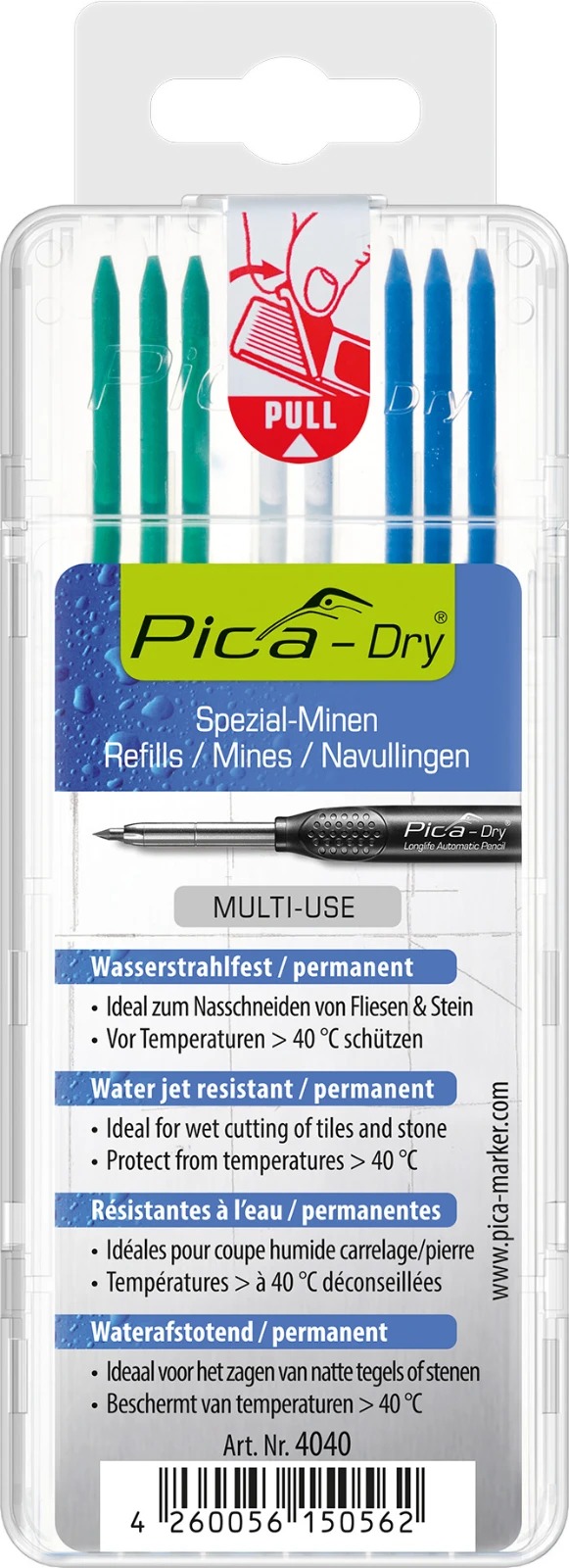 Pica PI4040SB 4040 Dry Navulling special multicolor, 8 stuks in blister
