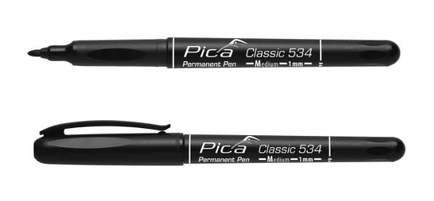Pica PI53446 Classic 534/46 Permanent Pen Medium 1.0 mm zwart (10 stuks)
