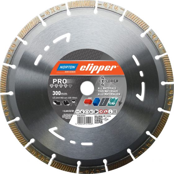 Norton Clipper 70184602097 Pro 4 x 4 Explorer Diamant zaagblad 500 x 25,4 mm