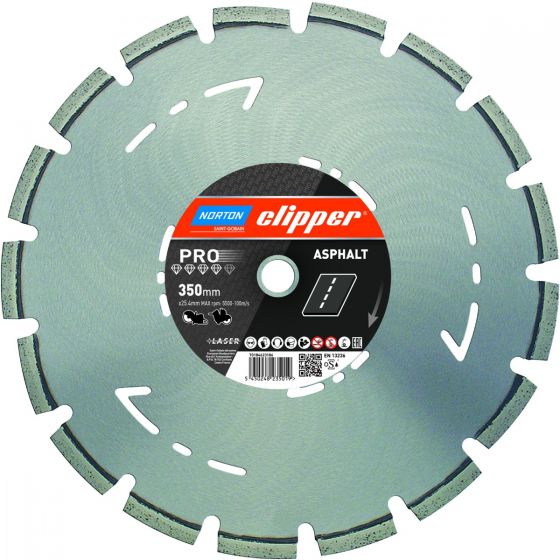 Norton Clipper 70184628159 Pro Asphalt Diamant zaagblad 400 x 25,4 mm Droog/Nat