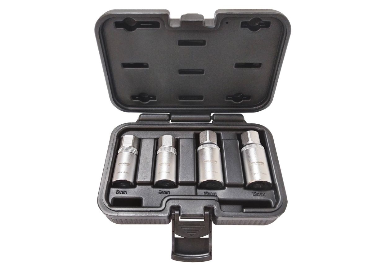 Projahn 3063 1/2" (12.5mm) dopsleutelset voor draadstangen, stokbouten en draadeinden M6-M8-M10-M12, 4 stuks