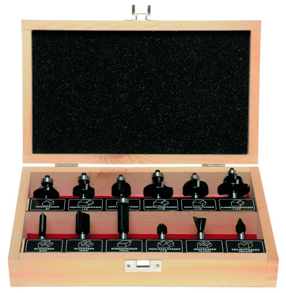 Projahn 19299 frezenset, 12 stuks in houten kist