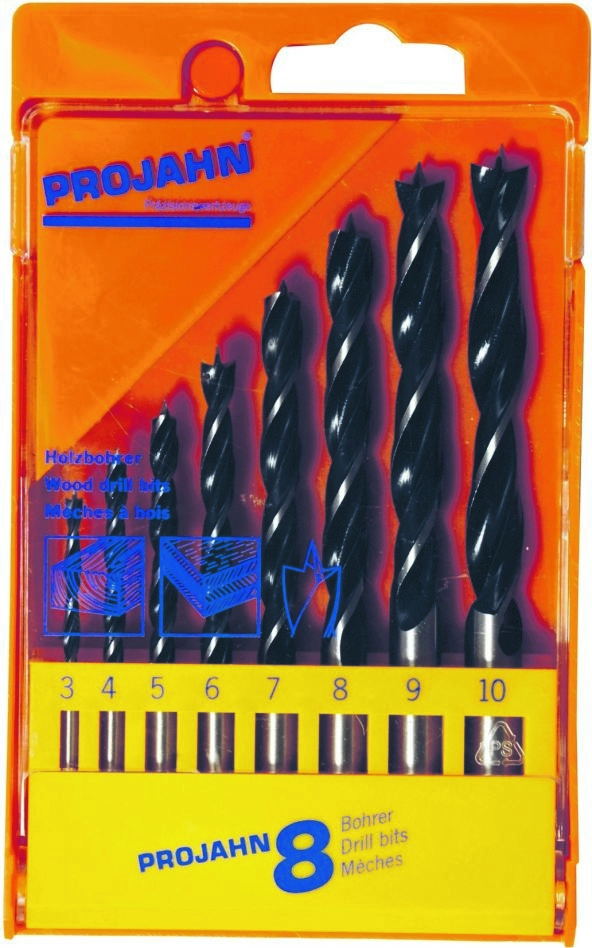 Projahn 67040 Houtspiraalborenset, 8 delig 3-10 mm