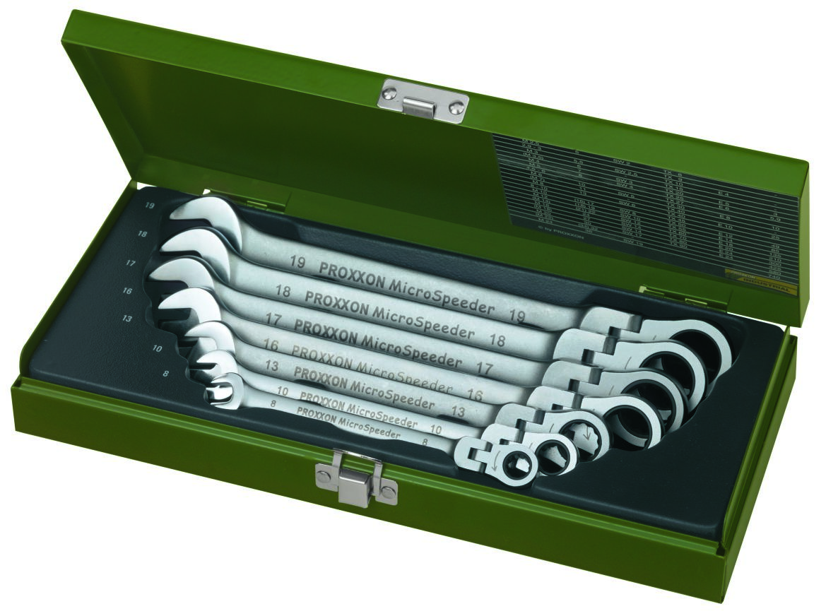 Proxxon 23068 MicroSpeeder-set met kniegewricht, 8 - 19 mm 7-delig
