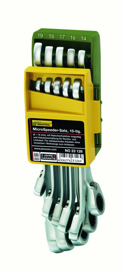 Proxxon 23126 MicroSpeeder-set in houder, 8 - 19 mm 10-delig