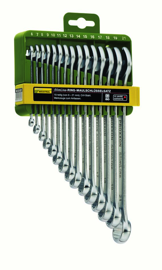 Proxxon 23821 SlimLine-ring-steeksleutelset 6 - 21 mm 15-delig