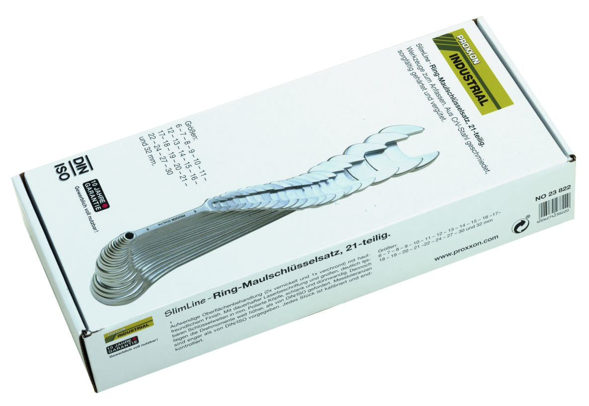 Proxxon 23822 SlimLine-ring-steeksleutelset 6 - 32 mm 21-delig