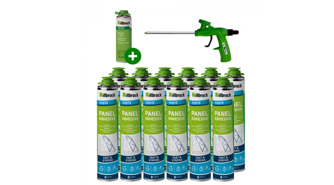 illbruck PU010SET 12 x PU010 Isolatielijm 750ml + Pistool + Reiniger