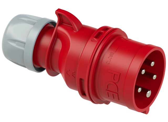 QwattPro 2050002 CEE Stekker IP44 400V/16A/4p+A/6h rood Shark