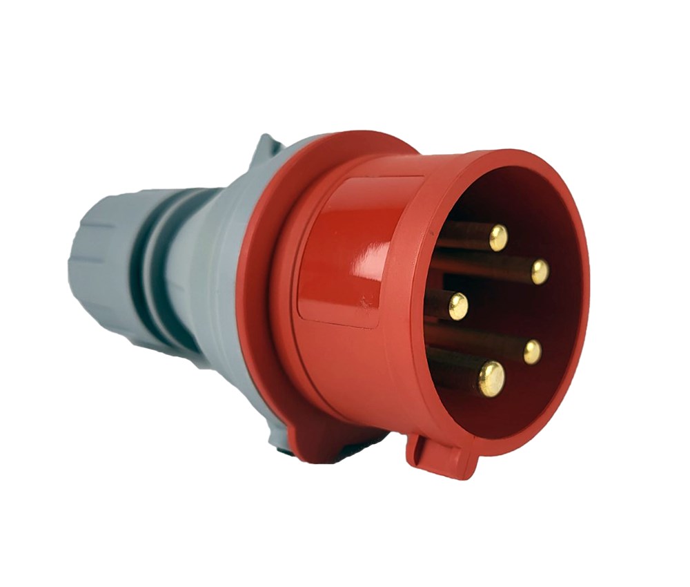 QwattPro 2040026 Stekker ABS IP44 400V 16A 4p+A 6h EN60309 rood