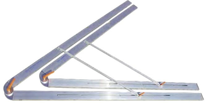 Rabo 60-8020V200 Opvouwbare bouwhaak alu 200 cm traploos instelbaar van 0-120° met verstelbare libel