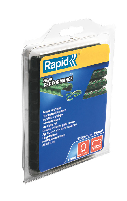 Rapid 40108807 VR22 Hekwerk Hogringen Groen 1.100 stuks