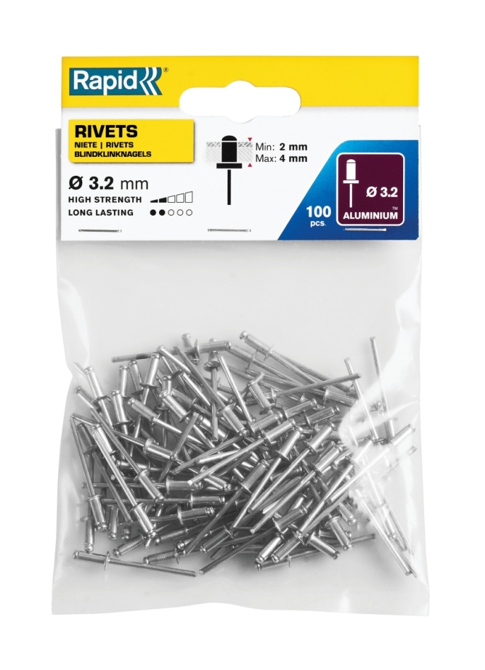 Rapid 5000377 Standaard blindklinknagels Ø3,2 x 8 mm 100 stuks