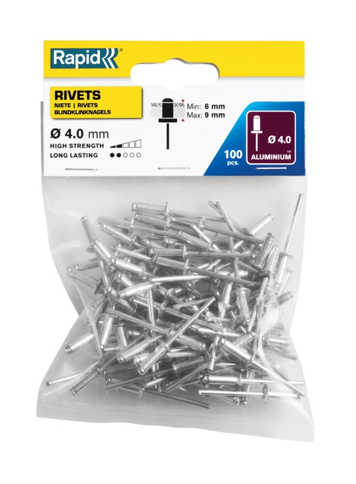 Rapid 5000379 Standaard blindklinknagels Ø4,0 x 12 mm 100 stuks