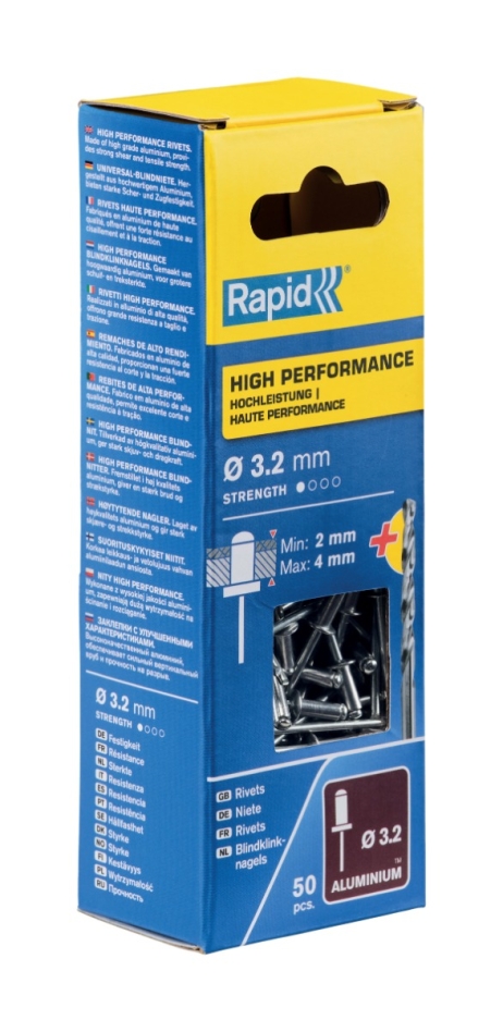 Rapid 5000383 High performance blindklinknagels Ø3,2 x 8 mm 50 stuks