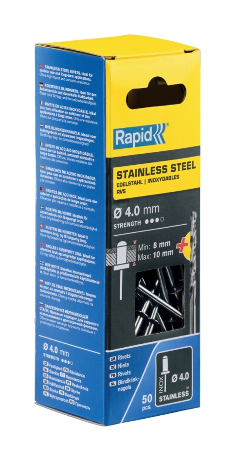 Rapid 5000395 RVS blindklinknagels Ø4,0 x 14 mm 50 stuks