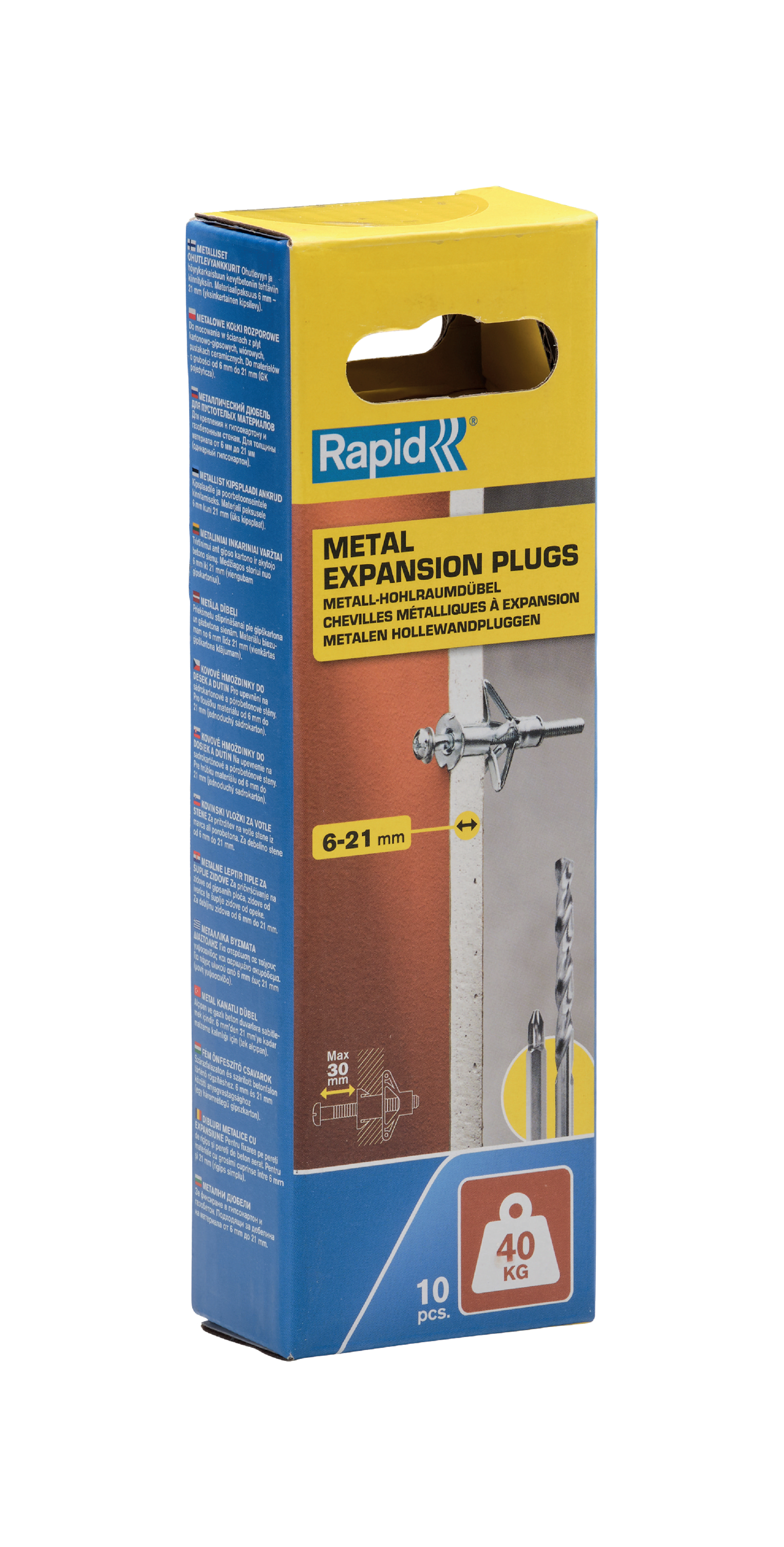 Rapid 5001550 Hollewandplug voor 6-21 mm plaatdikte, 40 kg draaggewicht
