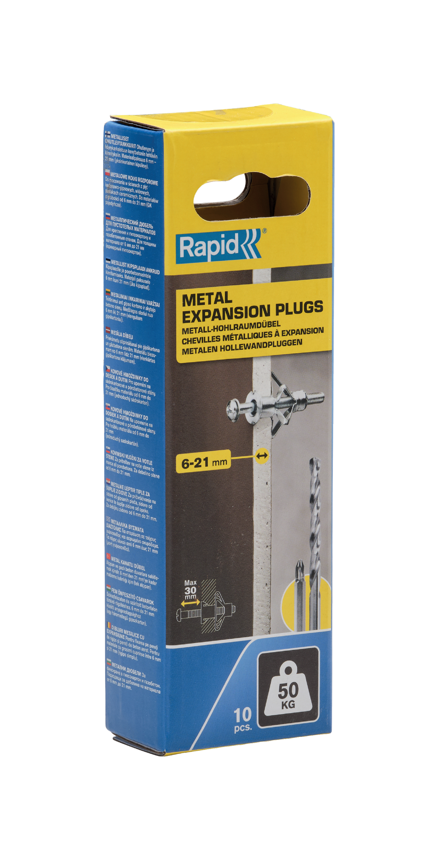 Rapid 5001553 Hollewandplug voor 6-21 mm plaatdikte, 50 kg draaggewicht