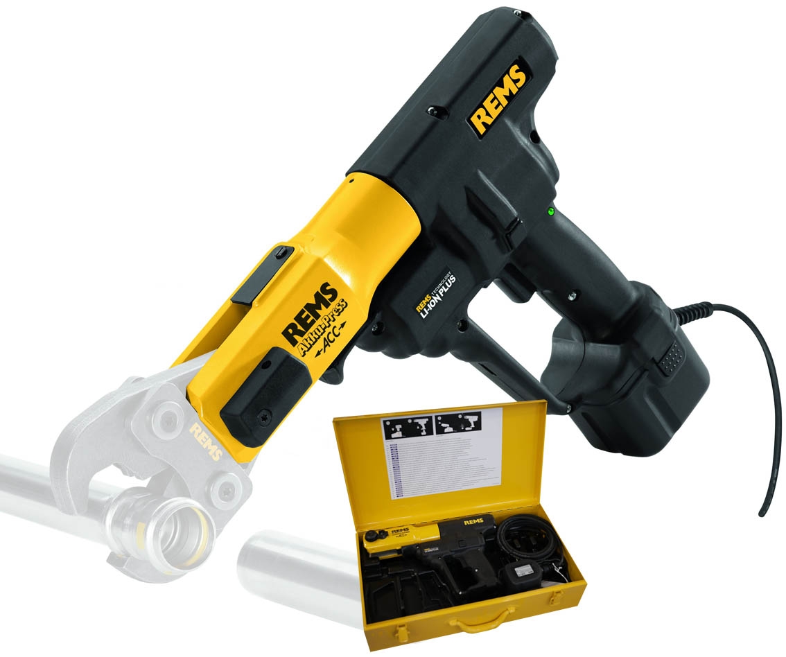 Rems 571015 R220 Akku-Press ACC Power-Edition Accuradiaalpersmachine met stroomvoorziening