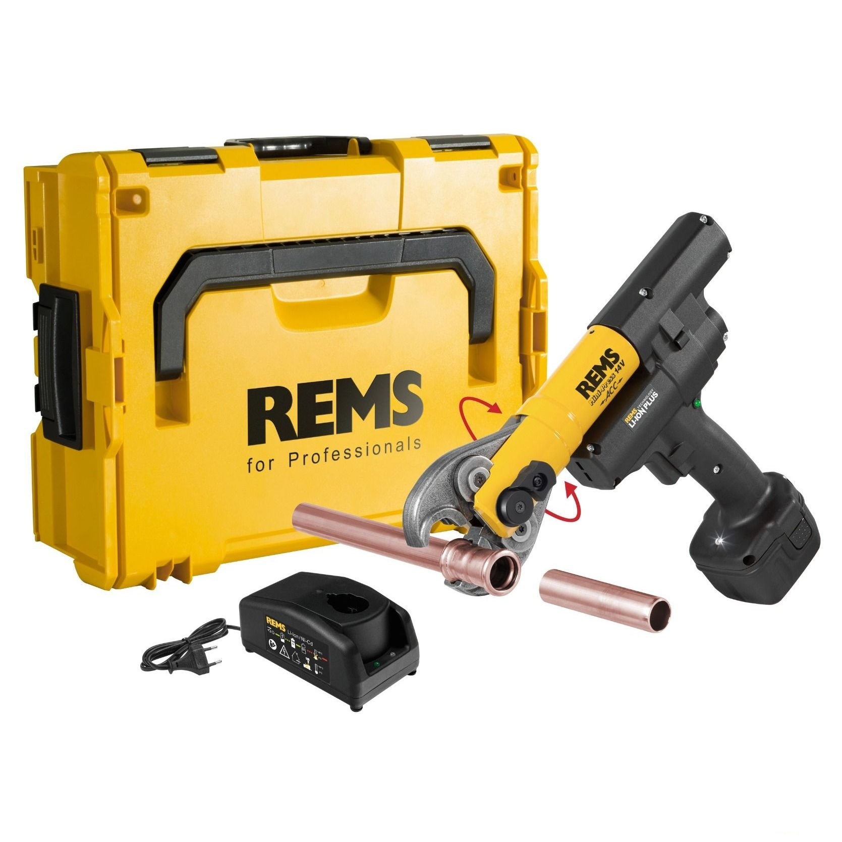 Rems 578017 R220 Mini-Press AC Li-Ion Set M Accuradiaalpers + 3 bekken M 15-22-28