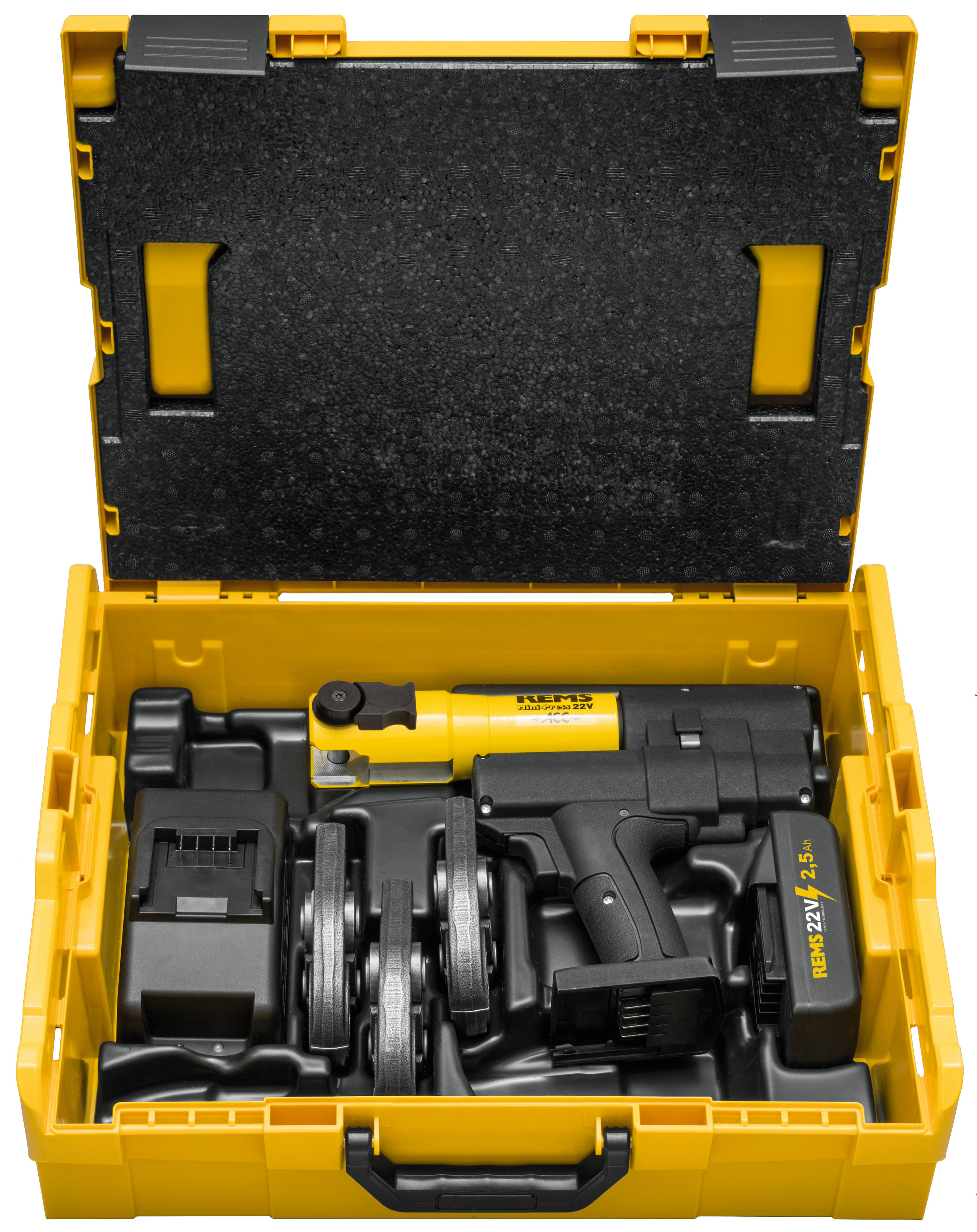 Rems 578088 R220 Mini-Press 22V Accu-Perstang incl. persbekkenset VG14-16 V22 1x 2.5Ah accu en snellader in L-Boxx