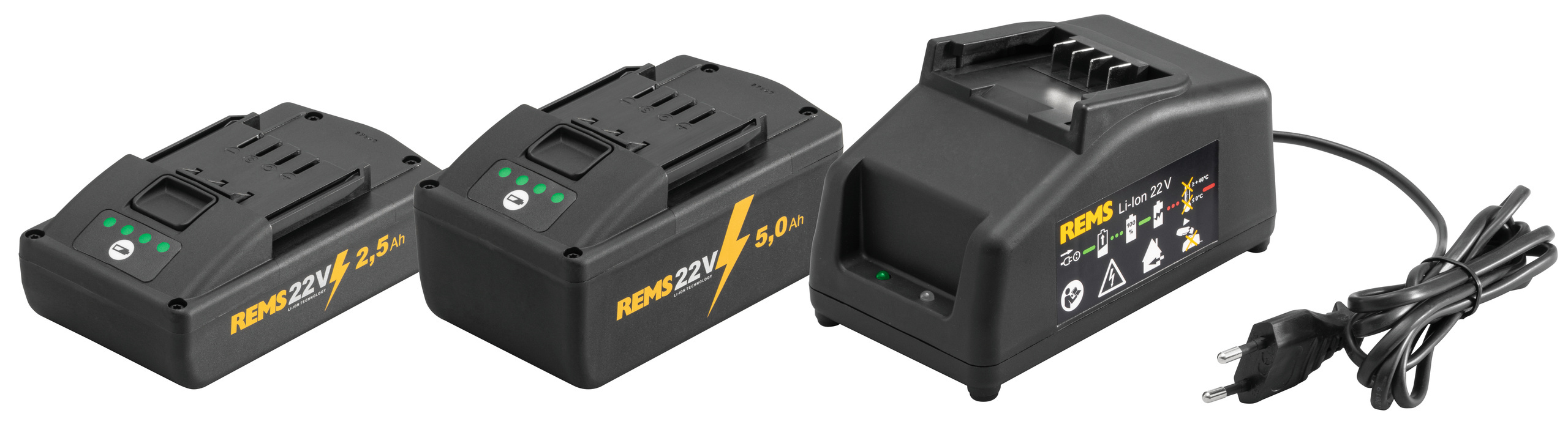 Rems 571059 R220 Power-Pack 22V Accuset 1x 22V 2.5Ah + 1x 5.0Ah en snellader