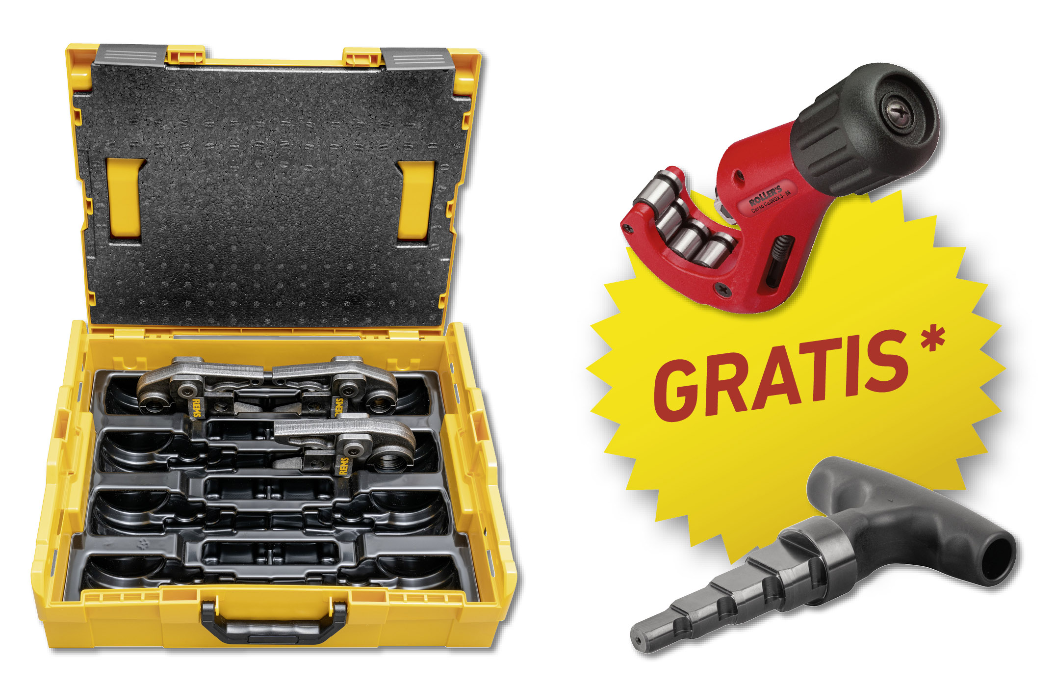 Rems 571X17 R220 Perstang Set TH 16 - 20 - 26 in L-Boxx voor Rems Radiaalpersmachines (behalve Mini) + Cadeaupakket
