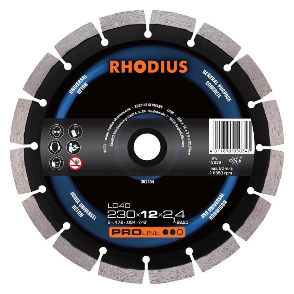 Rhodius 302454 LD40 Diamant Doorslijpschijf 230mm
