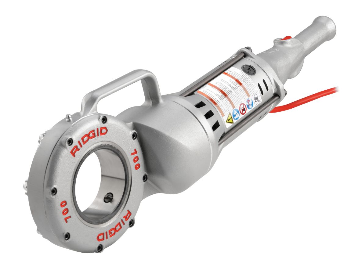 Ridgid 16251 Model 700 Elektrische Draadsnijmachine 115V met 1/2" - 1" BSPT snijkoppen, koffer en steunarm