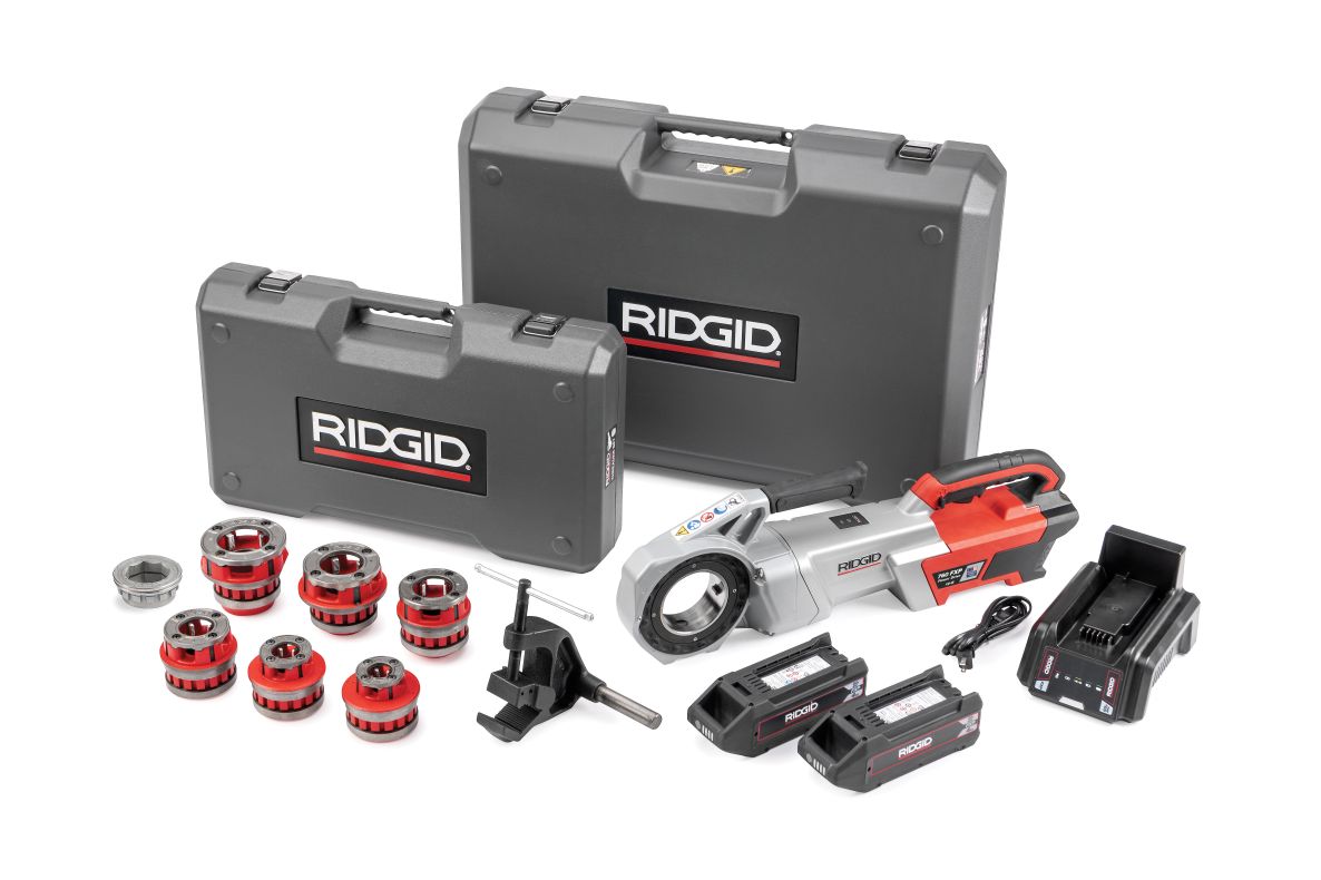 Ridgid 72083 760 FXP Electrische Draadsnijmachineset (12-R) 2x 4Ah accu's en lader in koffer