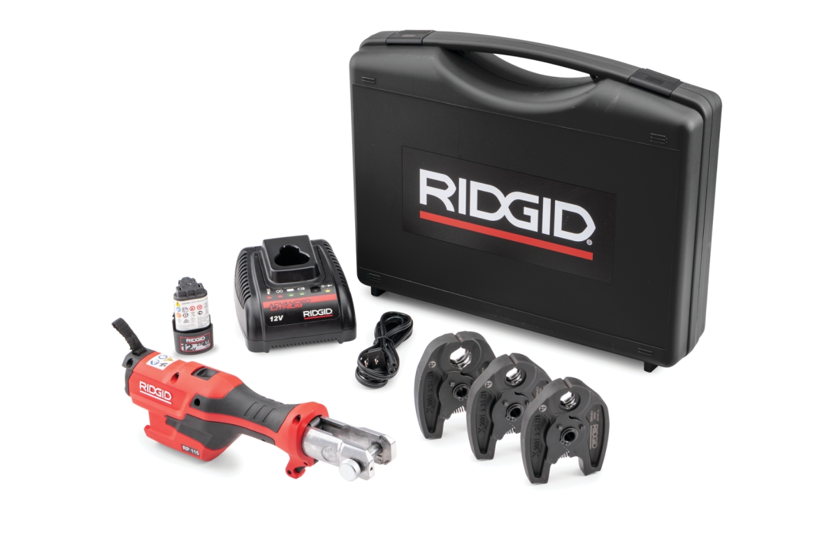 Ridgid 76968 RP115 Accu Perstang 12 V 2.5 Ah + 3 bekken TH16-20-26