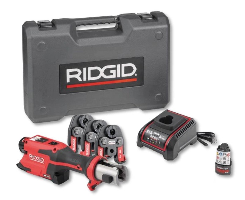 Ridgid 78278 RP251 Compact 12 - 35 mm set Accu Perstang 12V 2.5 Ah Li-Ion + 3 bekken TH 16-20-26
