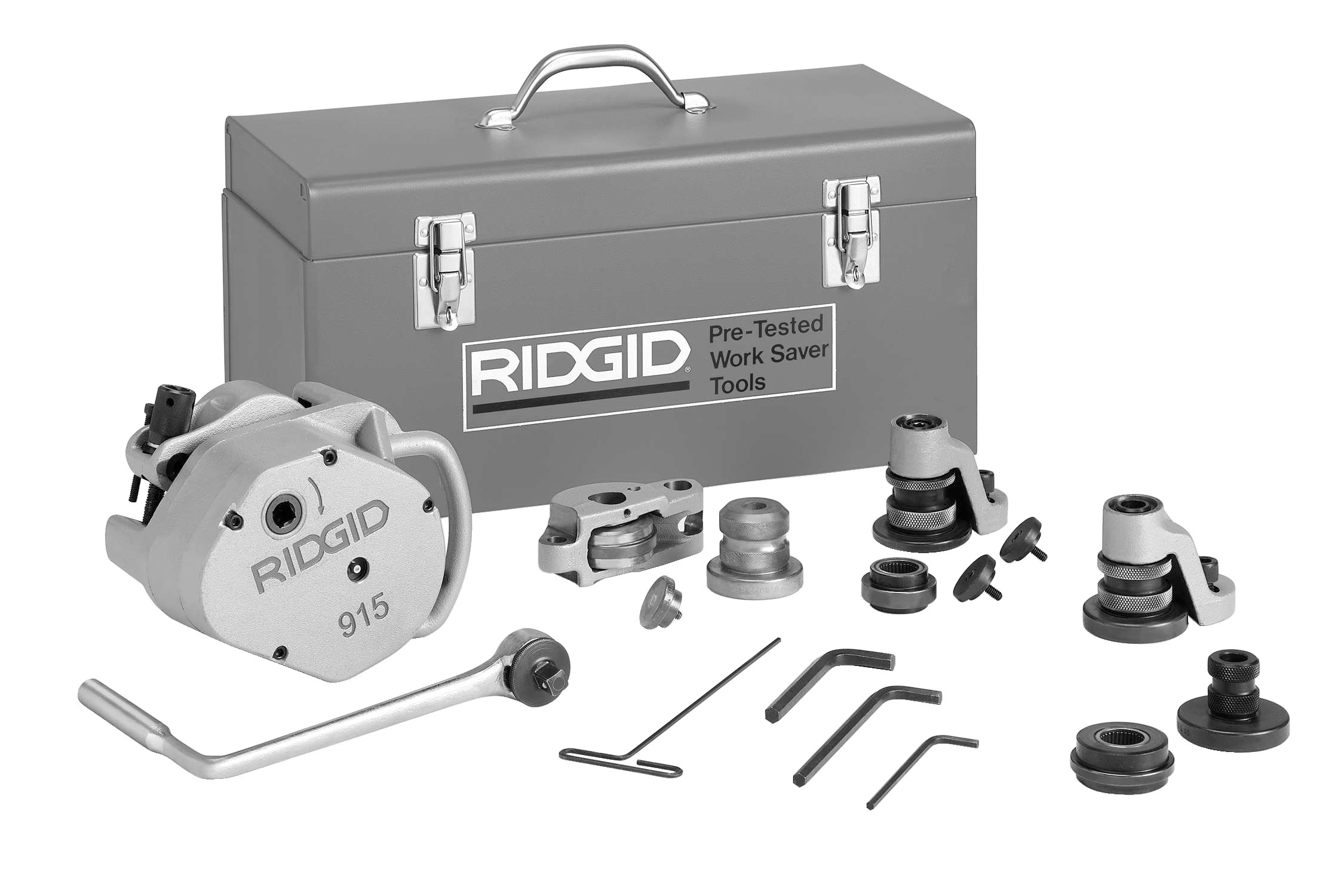 Ridgid 88232 915 Rolgroefmachine met 2" - 6" Sch. 10 (2" - 3 1/2" Sch. 40) rolgroefset