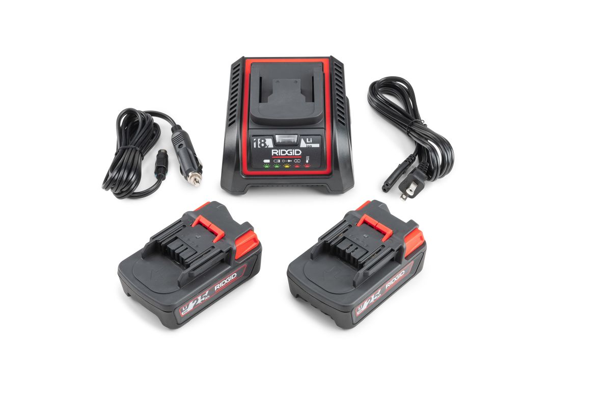 Ridgid Accessoires 61743 Accuset 2x 18V 2.5Ah Accu's en 230V snellader + autolader