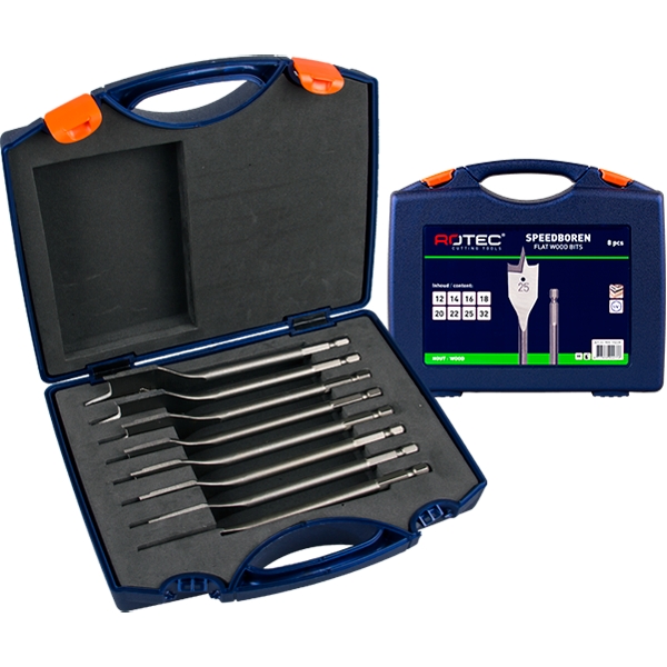 Rotec 900.1022K Speedborenset 8-delig in koffer