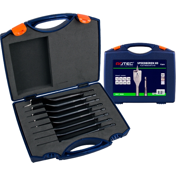 Rotec 900.1021K Heavy Duty Speedborenset 8-delig in koffer