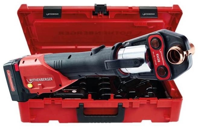 Rothenberger 1000001924 Romax 4000 Set SV Accu Persmachine 18V 4,0Ah Li-Ion + 3 bekken SV 15-22-28 mm