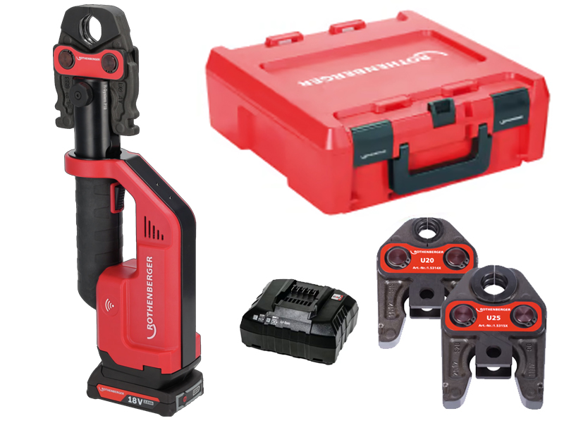 Rothenberger 1000004283 Romax Compact III SET U16-20-25 Accuperstang Ampshare 18V 2.0Ah in koffer