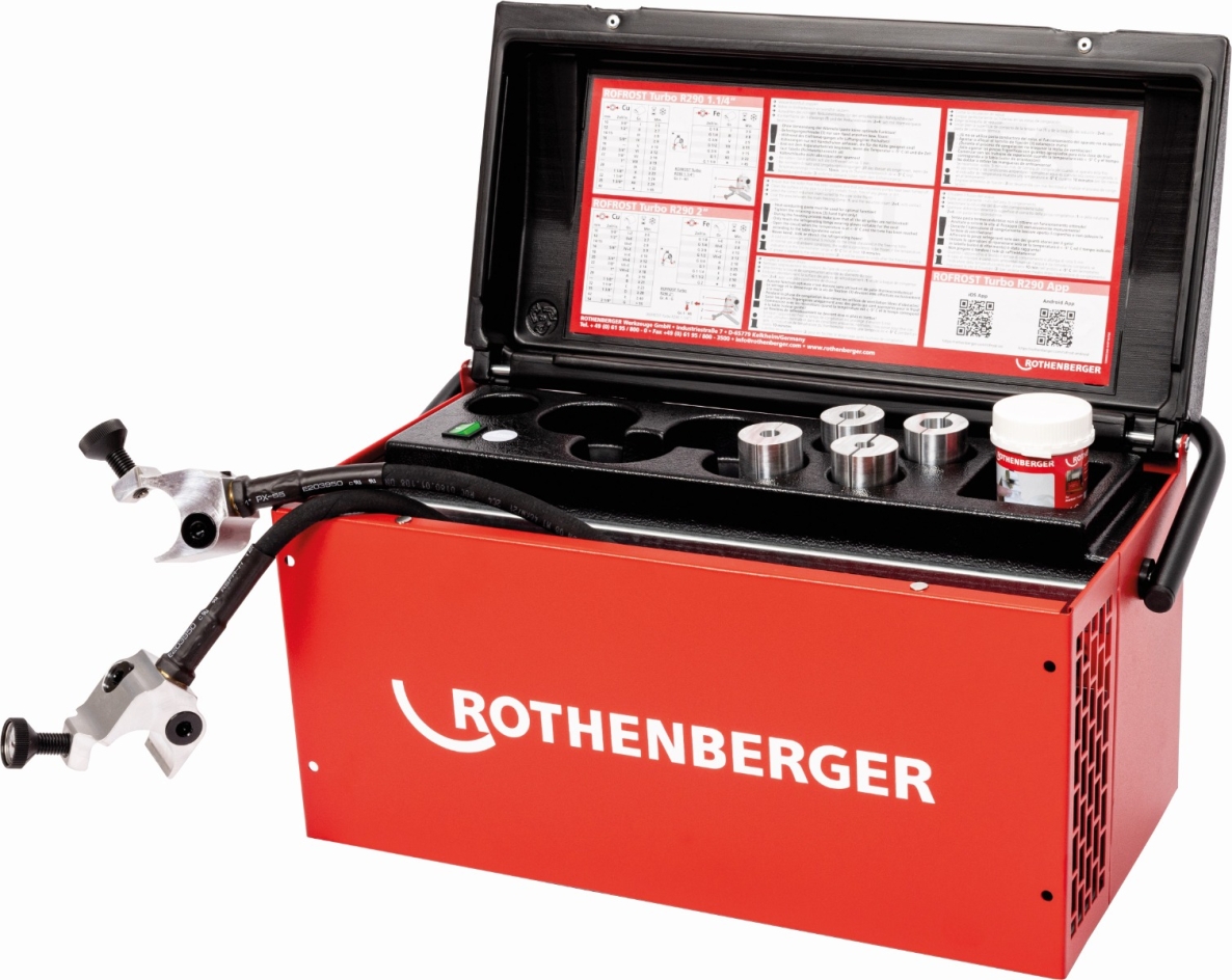 Rothenberger 1500004195 Rofrost II Turbo 1 1/4" R290 Pijpbevriezingssysteem + 6 reduceerschalen