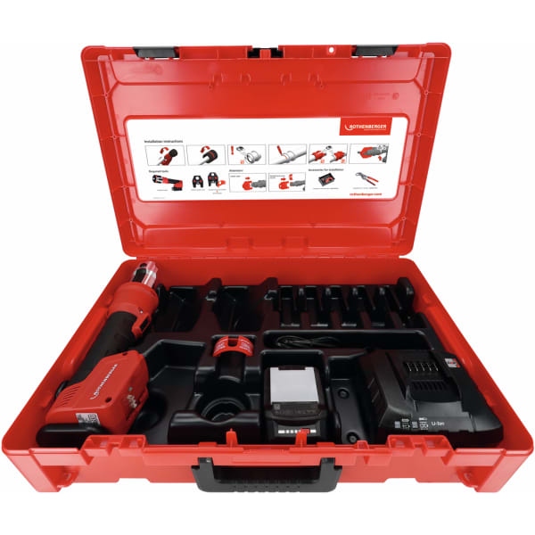 Rothenberger 1000005042 ROMAX NANO Basic Set hybride persmachine incl. 2x 2Ah 18V accu's en EU-lader, in Rocase 6414