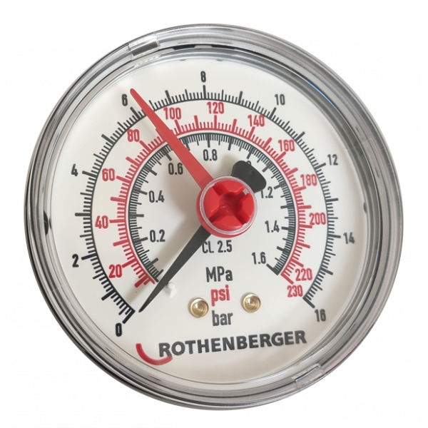 Rothenberger 61316 Drukmeter 0 - 16 bar RP50 met pakking