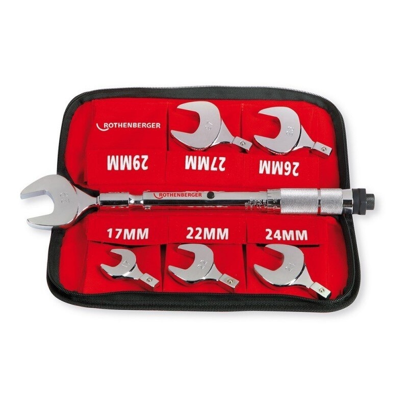 Rothenberger 175001 Draaimomentsteeksleutelset 8-delig 17-22-24-26-27-29 mm