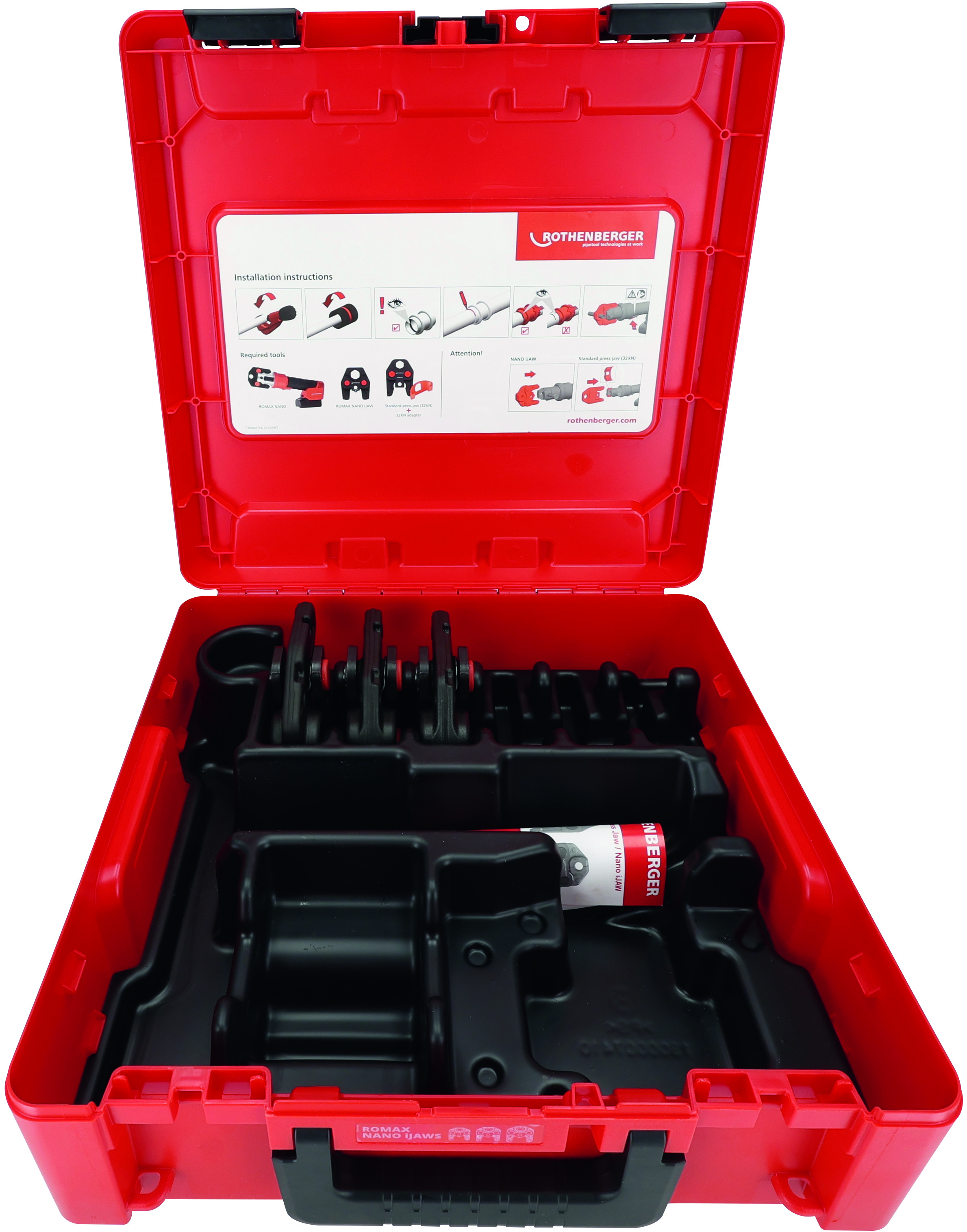 Rothenberger Accessoires 1000004939 ROMAX NANO iJAWs Persbekkenset SV, 15-22-28mm