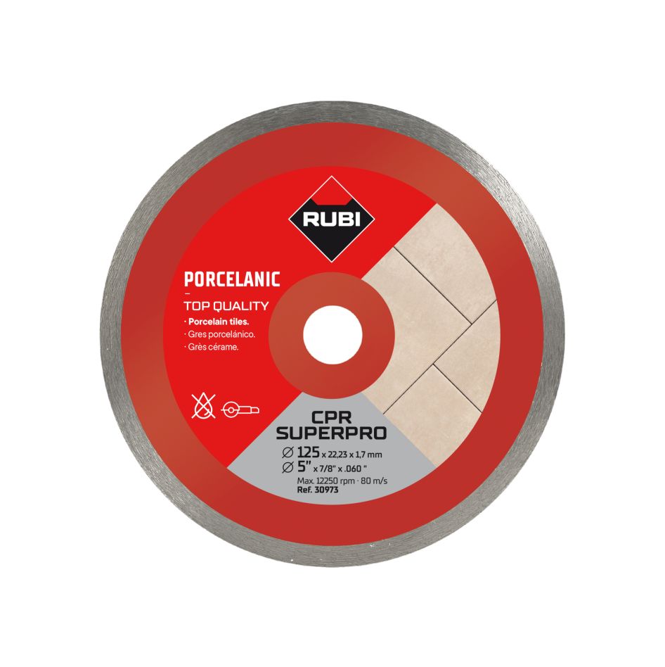 Rubi 30973 CPR-125 SUPERPRO Diamantzaagblad 125mm voor porselein gres
